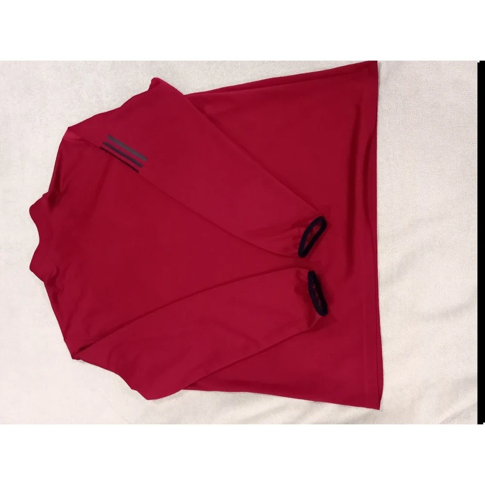 Mens Adidas 1/4 Zip Pullover Sweater Maroon‎ 2XL